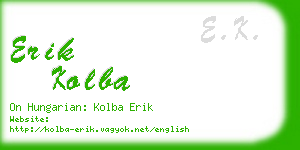 erik kolba business card